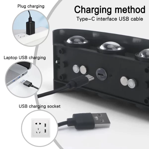 Lámpara de pared para interior con interruptor táctil y control remoto, carga inalámbrica por USB. Ideal para dormitorio, cocina, comedor, sala de estar, estudio. Tienda - Image 5