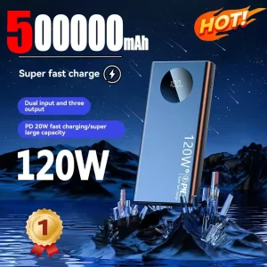 Cargador portatil de 120 W con carga ultrarrápida, para mobil.
