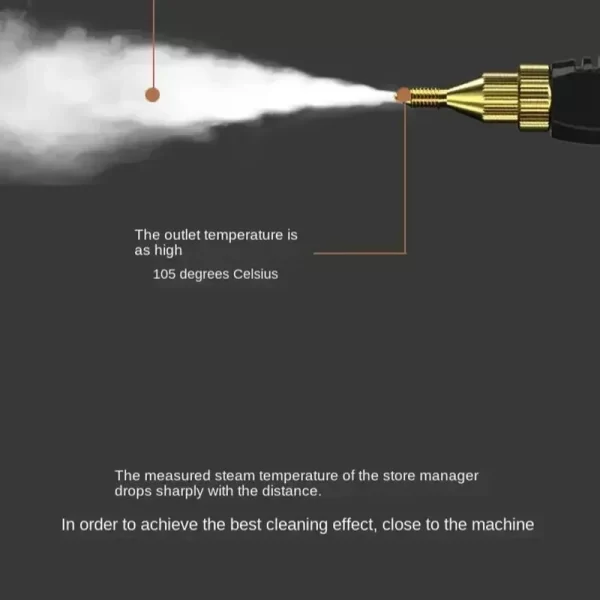 Limpiador a vapor portátil de 2500 W, máquina de lavado a presión con esterilización a alta temperatura para el hogar, el coche, la cocina y el aire acondicionado. - Image 5