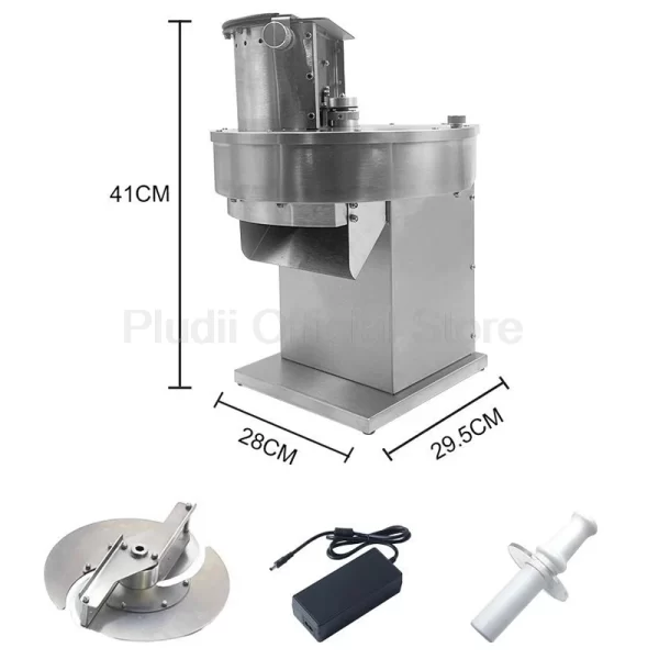 Rebanadora eléctrica de frutas y verduras de acero inoxidable. - Image 4