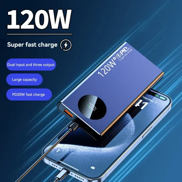 Cargador portatil de 120 W con carga ultrarrápida, para mobil. - Image 3
